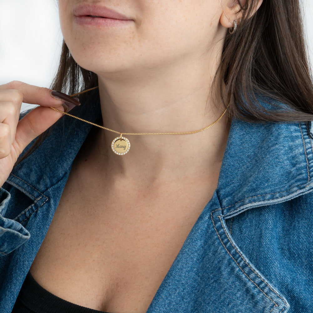 Collier Halo Personnalisé en Acier Inoxydable Collier Halo Personnalisé en Acier Inoxydable
