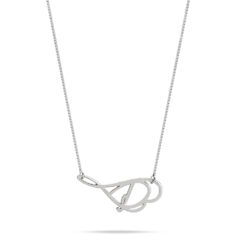 Collier Infini et Cœur avec Initiale pendentif gros plan