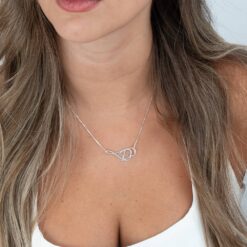 Personalized Infinity and Heart Sideways Necklace