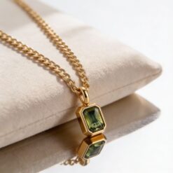 Custom Birthstone Tag Necklace