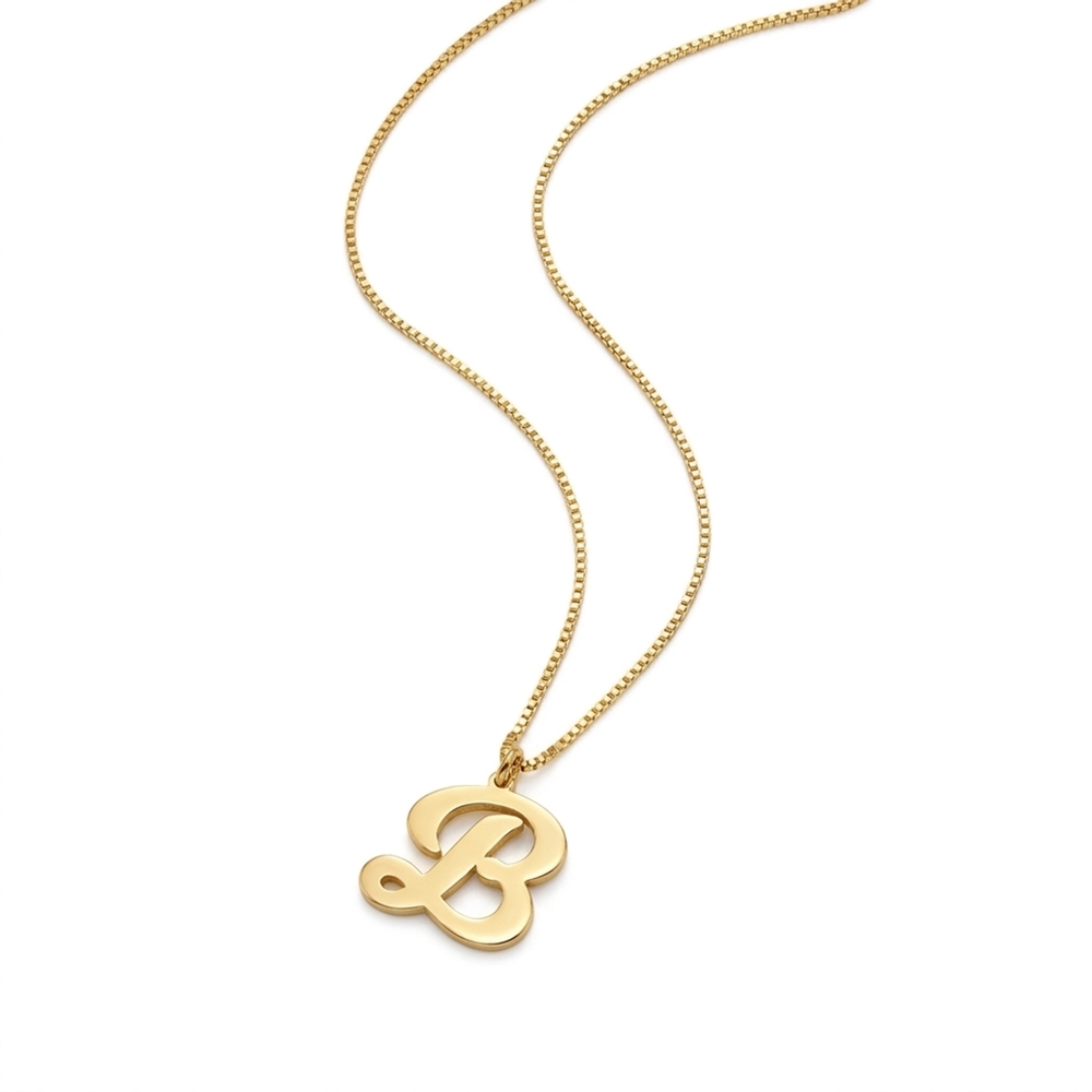 Collier Initiale Cursive Personnalisé Collier Initiale Cursive Personnalisé