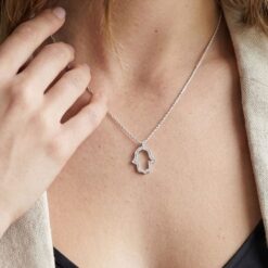Hamsa Pendant with Zircons