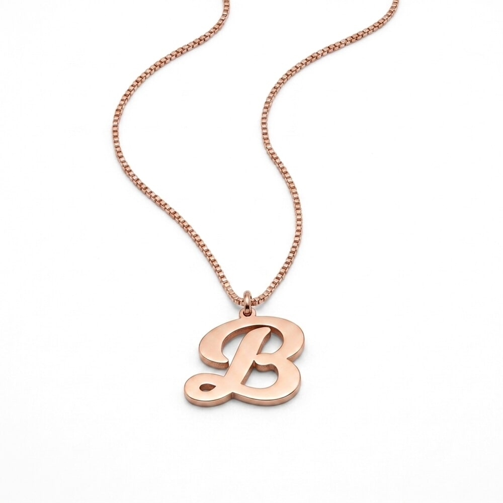 Collier Initiale Cursive Personnalisé Collier Initiale Cursive Personnalisé
