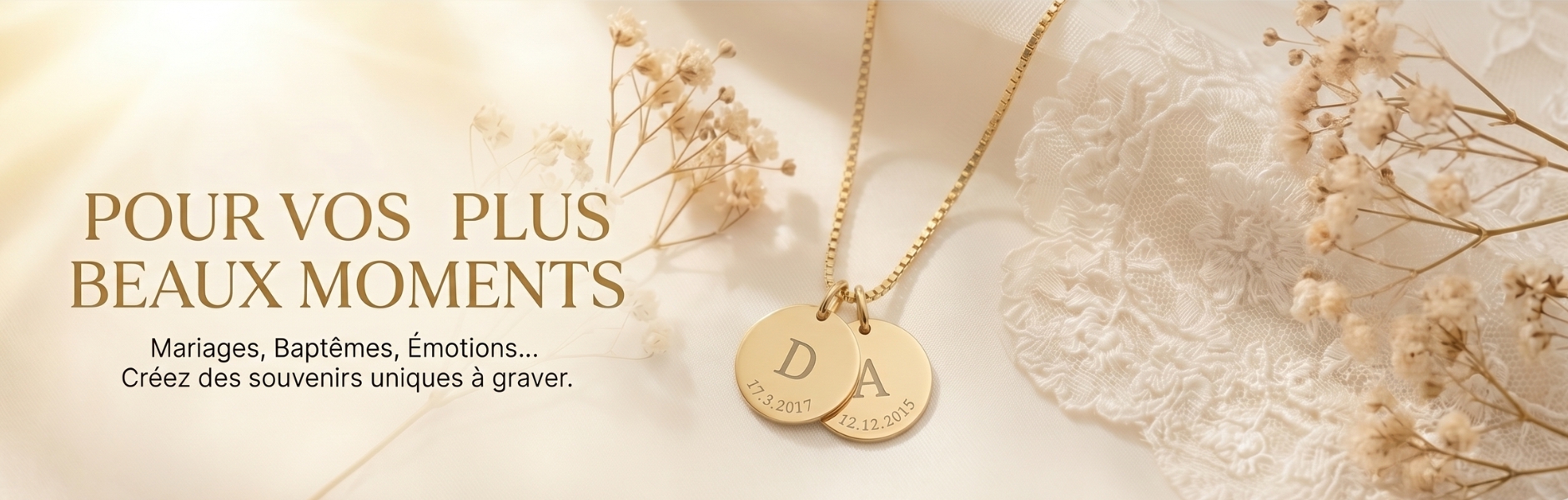 bijoux personnalisés pour vos plus beaux moments chez Onecklace