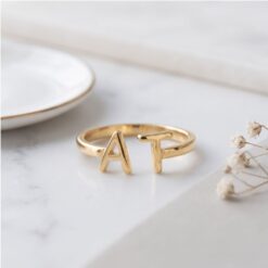 Bague Ouverte avec Deux Initiales