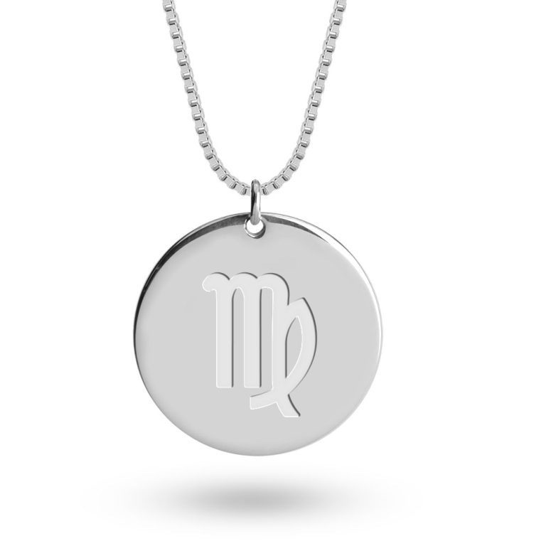 Collier Médaillon Signe Vierge en argent 925
