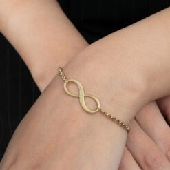 Duo de Bracelets Infini Assortis Personnalisés en plaqué or porté