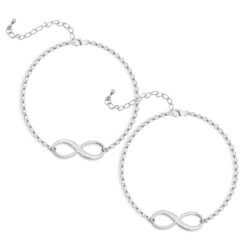 Duo de Bracelets Infini Assortis Personnalisés en argent sterling