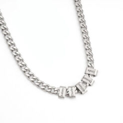 Personalized Engraved Beaded Curby Chain 