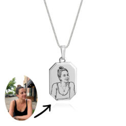 Collier Croquis Design inspiré d'une Photo en argent sterling